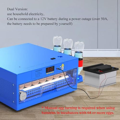 256 Eggs Automatic Chicken Incubators, Farm Poultry Hatcher Machine, LED High-Efficiency Automatic Egg Turning & Temperature Control, for Hatching Chicken Duck Goose Birds - color: 256 Eggs