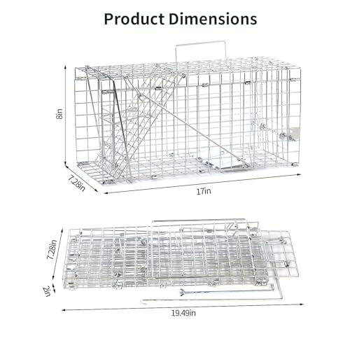 17" Humane Folding Squirrel Trap,Easy Catch and Release | Humane Live Animal Trap for Squirrels