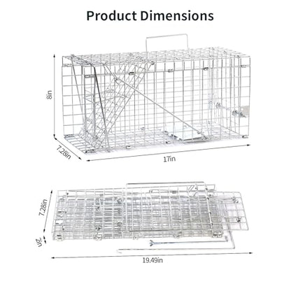 17" Humane Folding Squirrel Trap,Easy Catch and Release | Humane Live Animal Trap for Squirrels