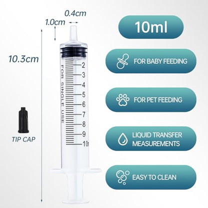 10pcs 10ml Syringes with Caps for Industrial & Scientific - size: 10ml-10pcs