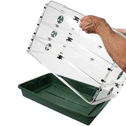 95457 24" x 15" x 16.75" Domed Propagator, Green, 3 Side Extenders and Locking Clip Set - size: 3 Side Extenders and Locking Clip Set