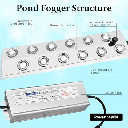 Ultrasonic Fogger 12 Head Ultrasonic Mist Maker,9000ml/H 400W | 12 Head Ultrasonic Fogger Mist Maker,12 Head Ultrasonic Mist Maker fogger Ultrasonic Mister Fogger Fogger Ultrasonic Fogger - color: 12 Head Ultrasonic Fogger