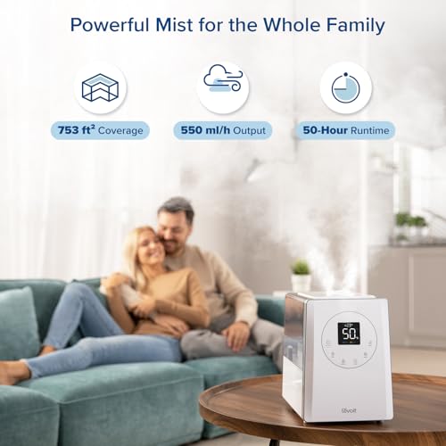 Levoit LV600S Smart Warm&Cool Mist Humidifiers for Home Bedroom Large Room | 6L 753ft² Coverage, Quickly & Evenly Humidify Whole House, Easy Top Fill, Smart Sensor, App & Voice Control, Quiet Sleep Mode