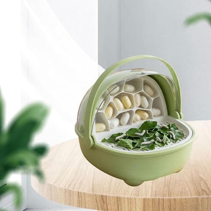 Silkworm Breeding Box Small Pet Feeding Container Transparent Removable Habitat Cage Portable Reptile House with PP for Turtle Frog Snake Suit, Green - color: Green