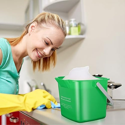 Lallisa 12 Pcs 3 Quart Cleaning Bucket Small Sanitizing Square Bucket Detergent Pail for Home Office Commercial Restaurant Kitchen Bathroom School (Red Green Blue) - color: Red Green Blue