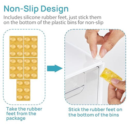 Vtopmart Stackable Storage Drawers Set of 5, Plastic Organizer Bins for Baby Bottle, Beauty Supplies Storage, Ideal for Kichen Countertop, Vanity, Bathroom, Cabinet, Pantry Organization,White - style: White-2 Small+2 High+1 Wide