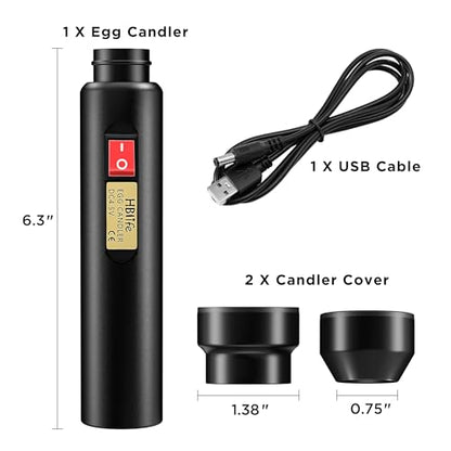 HBlife Egg Candler Wireless Rechargeable LED Bright Cool Light, Egg Candler Tester for Monitoring Eggs Development with 2 Soft Rubber - style: Classic
