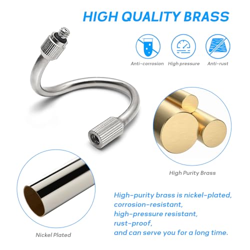 20Pack 5.6Inch Flexible Nozzle Extensions Brass Mist Rod for Misting System | Bendable Copper Extended Pole 10/24 UNC for Garden, Humidification, Spraying, Outdoor Cooling, Dust Control, Landscaping