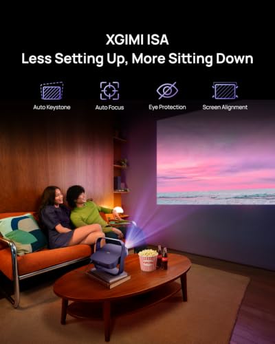 XGIMI Elfin Flip Laser 1080P Portable Projector, Bedroom & Backyard | RGB Triple Laser, 1600 ISO Lumens, Netflix Licensed, Harman Kardon Audio, Auto Focus, Foldable Design, Indoor & Outdoor