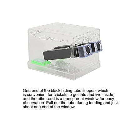 Cricket Keeper Acrylic Cricket Pen with Hiding Tubes Transparent Design Convenient for Cricket(L)