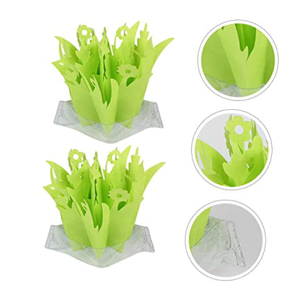 2pcs Reptile Humidifier Plant Design Non-electric Air Moisturizer for Tortoise and Reptile Enclosures Energy-efficient Water Absorption System