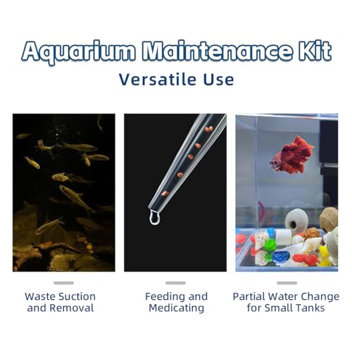 Turtle Tank Water Changer Manual Dropper, Aquarium Clean Pipette, Fish Bowl Waste Remover, Poop Cleaner, Medicine Food Feeder - 11in & 17.7in Droppers, 500ml Waste Collection Cup Kit (Blue) - color: Blue