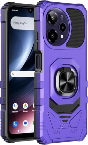 for Cricket Icon Pro SN512C 2026 Robotic Ring Stand Hybrid Cover Phone Case + Extreme Band (Purple) - color: Purple