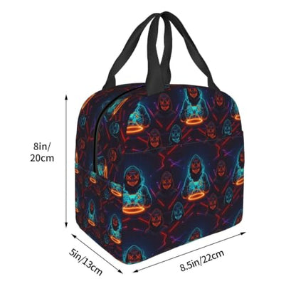 Adult Video Games Print Insulated Lunch Tote Portable | Video Games Player Art, Waterproof Reusable Thermal Bag, Side Pocket for Daily Outdoor Use - color: Pattern (863)