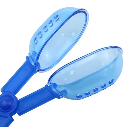 2PCS Reptile Feeding Clamp Tool Reptile Tortoise Lizard Horned Frog Spider Feeding (Black + Blue)
