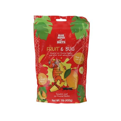 Blue River Diets Complete Crested Gecko Food 1lb (450g) Fruit & Bug | All Natural Gecko Food Made in the UK