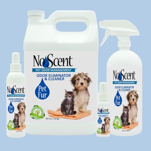 No Scent Pet Fur Odor Spray & Rinseless Cleaner for Dog, Cat, Hamster, Small Animal & Furry Pets (128 Fl Oz / 1 Gallon) - size: 128 Fl Oz (Pack of 1)