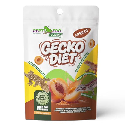 Crested Gecko Food, Fruit Mix Apricot Complete Diet Gecko Food 2oz