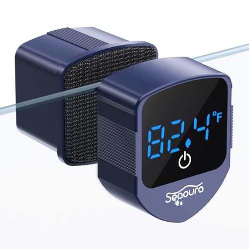 Aquarium Magnetic Cleaner with Thermometer, Fish Mini Magnet Brush Scrubber | Tiny Magnet Cleaner Floating Cleaning ToolAlgae Scrapers(Only for Glass Fish Tank) - color: Blue