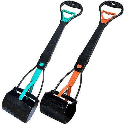 ienjoyed 2-Piece Pooper Scooper for Large Medium & Small Dogs Heavy Duty,Long Handled Dog Poop Scooper for Grass,Durable Dog Poop Pick Up Tool - color: 2-Piece