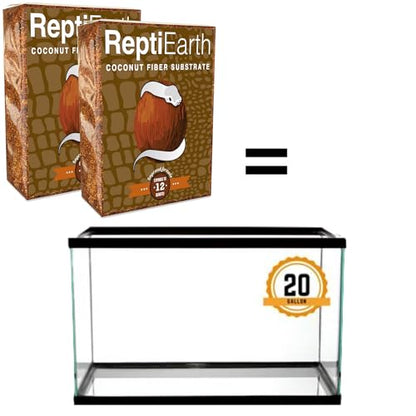 ReptiEarth Reptile Bedding, Fluffy Coconut Fiber Substrate 12 Quart Organic Coco Ready to Use for Bioactive Snake Terrarium, Lizard Tanks with Plants, for Frog, Tarantula or Hermit Crab Habitat (2 Pk) - size: 12 Quart (2 Pack)