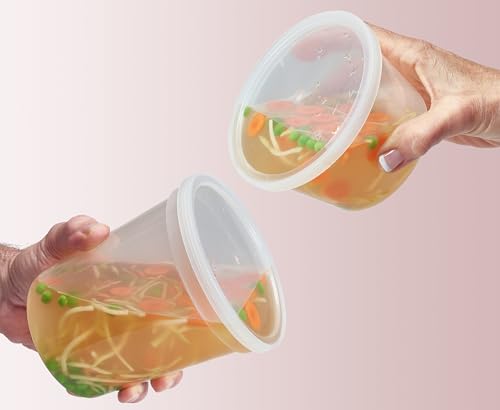 DuraHome Food Storage Containers with Lids Freezer Deli Cups 90 Sets Expanded Combo Pack 8oz 12oz 16oz 24oz & 32oz BPA-Free Leakproof Round Clear Takeout Meal Prep Microwavable, Airtight Lids - style: 90 Sets - Expanded Variety