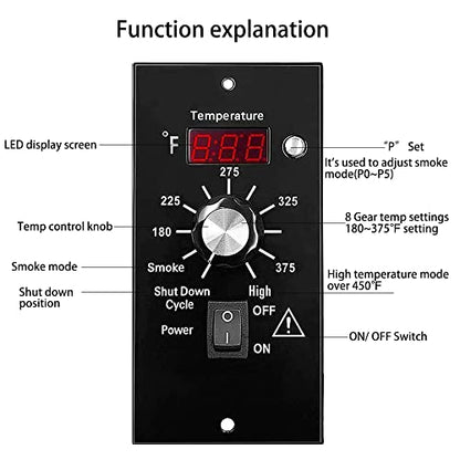 Digital Thermostat Pro Controller Compatible with Traeger Wood Pellet Grills, Traeger Grill Replacement Parts Upgrade Control Board Panel Temperature Thermometer, with RTD Probe Sensor