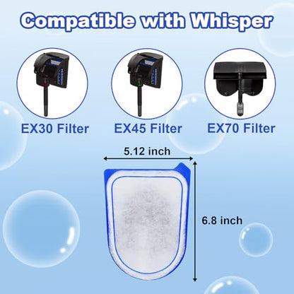 16 Pack Carbon Filter Cartridges Compatible with Tetra Whisper EX30/EX45/EX70 Filters, Replacement Filter Cartridges - size: 16P EX30/EX45/EX70 Filter