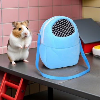 3pcs Woolen Small Animal Carrier Backpack for Hamster and Rabbit, Breathable Pet Travel Bag with Spacious Interior and Easy to Carry Design, for Outdoor Travel and Park Trips