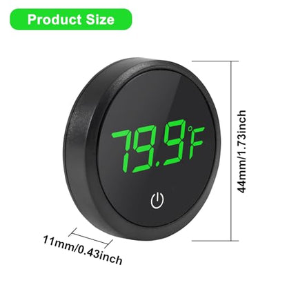 1PCS Digital Aquarium Thermometer,LED Display Thermometer for Aquarium Fish Tank - color: Round-Black 1PCS
