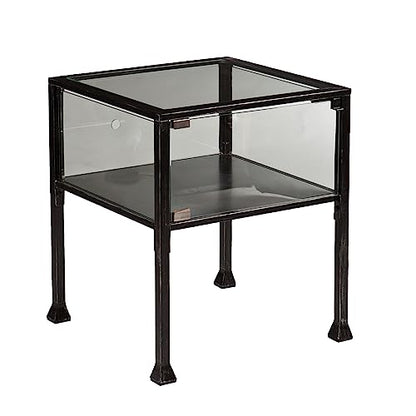 SEI Furniture - Terrarium Display End Table - Transitional Design, Black Finish - Ideal for Living Room, Bedroom (CK8862) - style: End Table