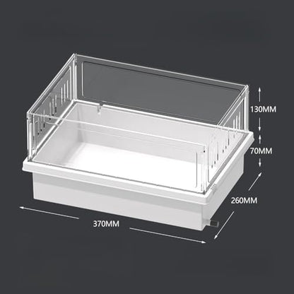 High Transparent Turtle Tank Removable Basking Platform with Drain Hole Household Desktop Terrarium for Reptiles Habitat