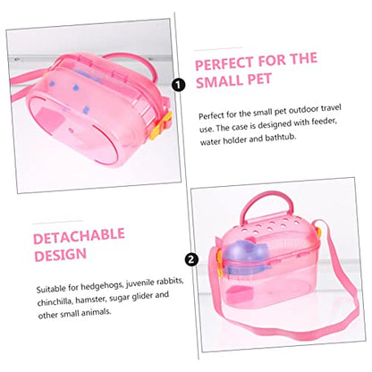 LIOOBO Hamster Travel Carrier Pet Transport Cage for Outdoor Adventures Feeder Bathtub