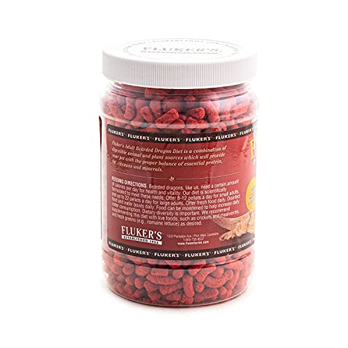 Fluker's Bearded Dragon Food, For Adult Bearded Dragons, Pellet Diet Rich in Protein, Fats, Vitamins, and Minerals, 3.4 oz - size: 8 Ounce (Pack of 1)