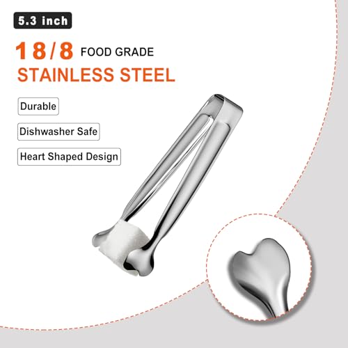 Serving Tongs, Anytrp 12-Packs Stainless Steel Sugar Tong, 5.3inch Small Tongs for Serving Food, Appetizers, Buffets, Coffee Bar, Kitchen, Tea Party, Desserts Party and Ice Bucket - color: Silver, size: 5.3inch