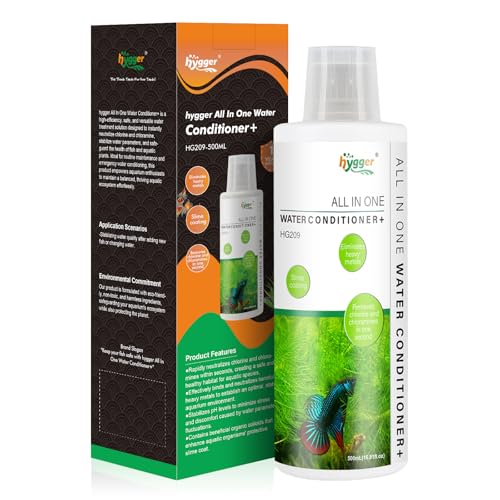 hygger Aquarium Water Conditioner for Freshwater, Neutralizes Chlorine, Chloramines, Reduce Heavy Metals, Ammonia & Nitrite, Safe for Fishes and Plants, 500 ML - size: 500ML