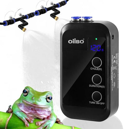 Reptile Mister, Reptile Humidifier Rainforest Spray System with Adjustable Spray Nozzles, Mini Automatic Misting System for Reptile Amphibians