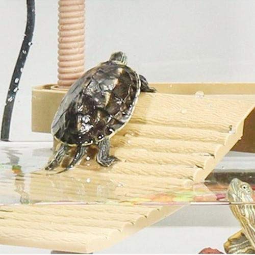 Aramox Turtle Pier Floating Basking, 8 x 6X 7'' Floating Reptiles Floating Pier with Ramp Ladder