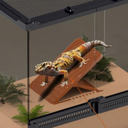 Bearded Dragon Basking Ramp Foldable Non-Slip Resting Playing Feeding | Bearded Dragons Climbing Step Ramp for Lizard Keepers Enclosure Vivarium Tank Frogs Geckos Chameleons Newts Snakes Tortoise - color: Light Brown