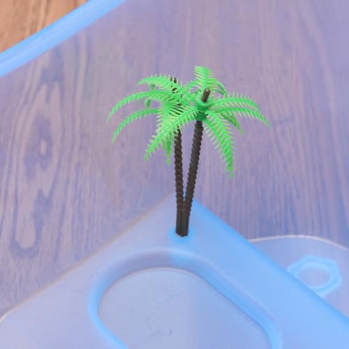 GANAZONO Plastic Turtle Tank with Drying Platform for Swimming and Hibernation, Sturdy Plastic Container for Small Turtles, Reptile Habitat Terrarium with Open Top Design