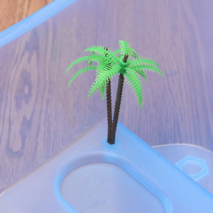 GANAZONO Plastic Turtle Tank with Drying Platform for Swimming and Hibernation, Sturdy Plastic Container for Small Turtles, Reptile Habitat Terrarium with Open Top Design