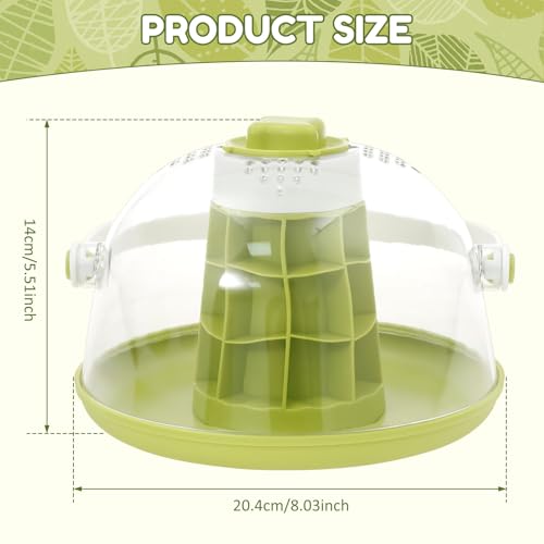 Snail Terrariums Breeding Box, Portable Plastic Habitat with Air Vents & Removable Base, Round Snail Habitat Starter Terrarium Kit, Transparent Feeding Box for Beetles, Spiders and Small Reptile
