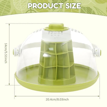 Snail Terrariums Breeding Box, Portable Plastic Habitat with Air Vents & Removable Base, Round Snail Habitat Starter Terrarium Kit, Transparent Feeding Box for Beetles, Spiders and Small Reptile