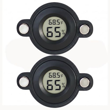 2 Pcs Magnetic Reptile Thermometer and Humidity Gauge Temperature and Humidity Monitor for Jumping Spider and Reptile Tank Mini Digital Hygrometer(Round) - color: Round