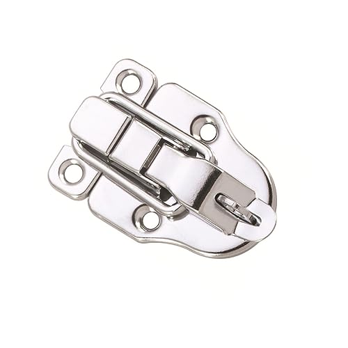 10Pack Metal Duckbilled Box Hasp Lock Toggle Latch Catch for Wooden Case Boxes Toolbox Silver