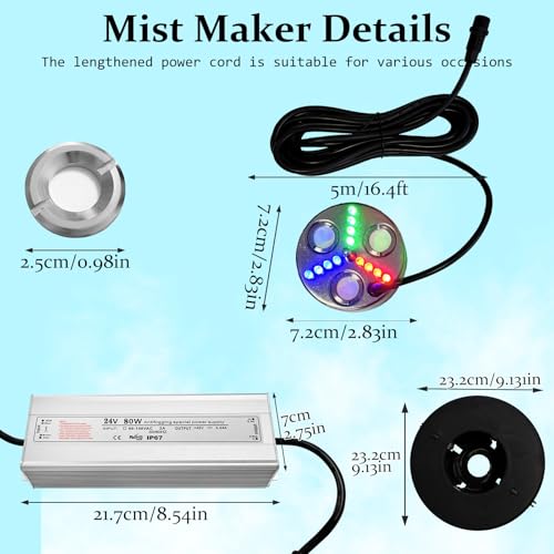 Ultrasonic Fogger 3 Head Ultrasonic Mist Maker,1500ml/H 80W Fogger | 3 Head Ultrasonic Fogger Mist Maker,3 Head Ultrasonic Mist Maker fogger Ultrasonic Mister Fogger 3 Fogger Ultrasonic Fogger - color: 3 Head Ultrasonic Fogger