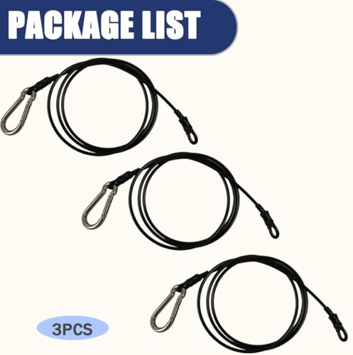 3PCS 40 Inch Bird Feeder Hanger for Tree with Carabiner Clip,Hanging Cable Tree Limb Hanger Protector with Silicone Sleeve, Stainless Steel Cable for Bird Feeders, Birdbaths, Planters