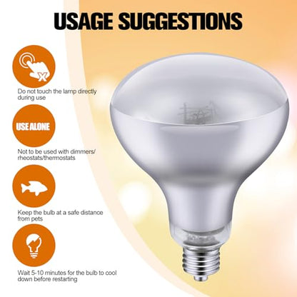 160W Reptile Heat Lamp Bulb Full Spectrum UVA UVB Sun Lamp | Basking Light for Bearded Dragon, Mercury Vapor Bulb for Reptiles and Amphibians - size: 160W