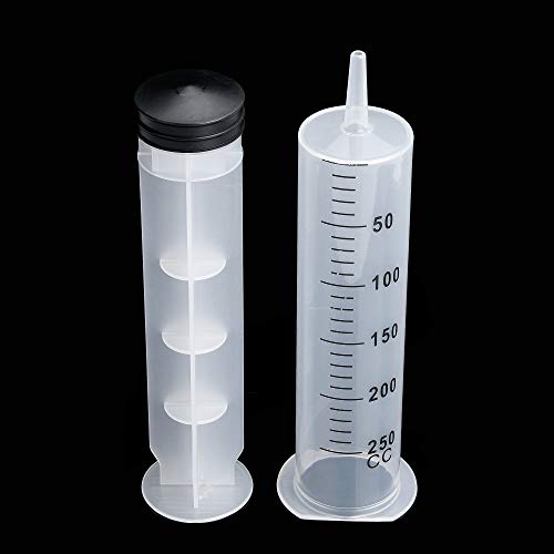 3 Pack 250ml Syringes, Extra Large Plastic Syringe for Glue Dispensing, Scientific Labs, Watering, Refilling, Multiple Uses - style: 250ml