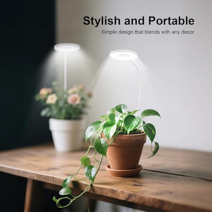 Full Spectrum Clip On LED Grow Lights for Indoor Plants | 4/8/12H Auto Timer, 3 Spectrum Modes, 10 Dimmable Levels, Adjustable Gooseneck, Remote Control, For Small Plants